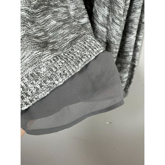 Torrid Sweater Women 14 Gray Pullover Cold Shoulder Neutral Minimalist Festive - Picture 5 of 13
